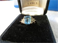 Blue Topaz Ring, size 8