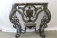 Theodore and Alexander Marble & Iron Entry Table