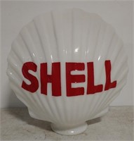 Glass embossed SHELL gas pump globe