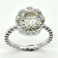 $1200 Silver Certified Moissanite(Round 10 Mm)(3.8