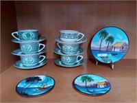 Decorative Plates and Teacups With Saucers