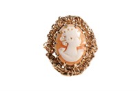 GOLD & CAMEO RING, 13g