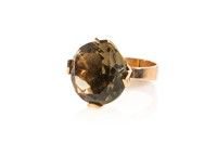 SCANDAVIAN GOLD & QUARTZ RING, 9g