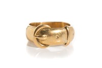 VINTAGE ENGLISH GOLD BUCKLE RING, 4g