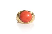 GOLD & CORAL RING, 10g