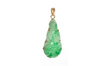 CARVED JADEITE GUANYIN PENDANT, 8g