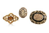 THREE ANTIQUE BROOCHES