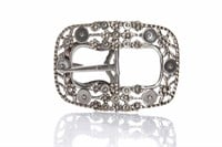 ANTIQUE DUTCH SILVER BELT BUCKLE, 46g