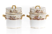 PAIR OF ENGLISH REGENCY PORCELAIN FRUIT COOLERS