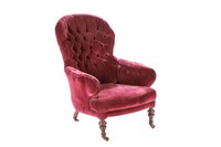 19TH C UPHOLSTERED ARMCHAIR