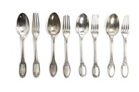 GROUP OF ASSORTED SILVER FLATWARE, 677g