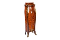 FRENCH MARQUETRY BRONZE MOUNTED PEDESTAL