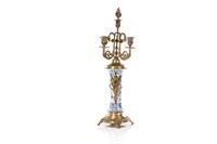 19TH CENTURY BRONZE AND PORCELAIN CANDELABRA