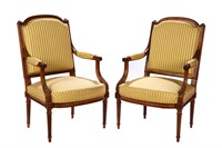 PAIR OF FRENCH LOUIS XVI STYLE ARM CHAIRS