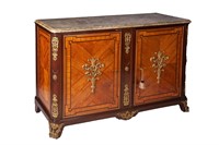 FRENCH MARBLE TOP TWO DOOR BUFFET