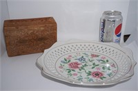 Filigree Decorative Plate & Wood Carved Box