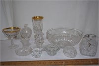 Box Lot Crystal Serving Pieces