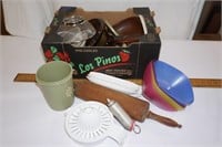 Box Lot Kitchen Storage, Pans, Silverware and more