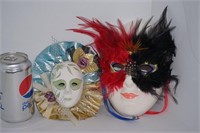 2 Hand Decorated Mardi Gras Masks