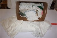 Box Lot Lace Tablecloths and Doilies