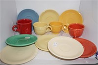 4 Assorted Fiesta Coffe Cups and 8 Saucers