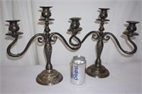 Nice Pr 3 Candle Silverplated Candleabra