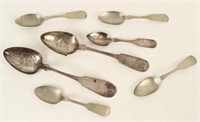 Seven Coin Silver Spoons, Kendrick, Pooley Etc.