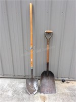 Two Shovels; Scoop & Square Point
