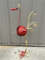 Very Cool Metal Yard Art Flamingo