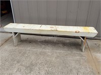 Cream Colored Wood Bench