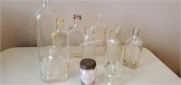 Vintage glass medicine and other bottles