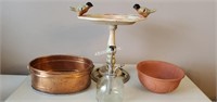 Small, pretty bird bath and decor items