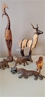 Exotic wood and resin decor animals