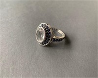 .925 Sterling Silver Gemstone Dinner Ring