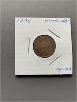 1895 Hungarian 2 Filler Coin