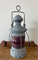 Early Red Globe Railway Lantern