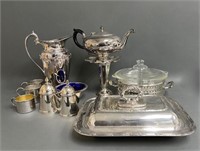 Grouping of Antique Silver Plate Serving Pieces