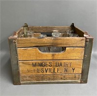 Minges Dairy (New York) Box with Milk Bottles