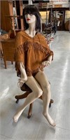 Life Size Female Mannequin with Leather Shawl