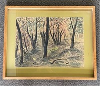 Watercolour Framed Print-Forest