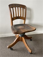Antique Oak Swivel Office Chair