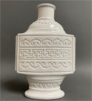 Mid Century White Glazed Vase 6"
