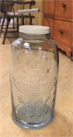 Large glass mason jar w/ handle