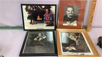 4 signed framed photos Sinbad Lou Rawls