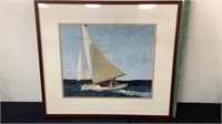 Framed sailboat art