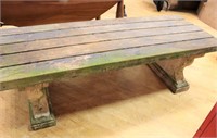 Large wood slatted bench