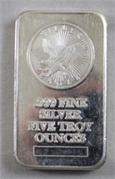 5 Troy Ounce silver bar