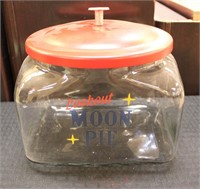 Glass Moon Pie canister w/ lid