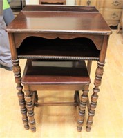 1920's telephone table w/ bench