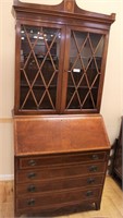 Vintage mahogany bookcase secretary